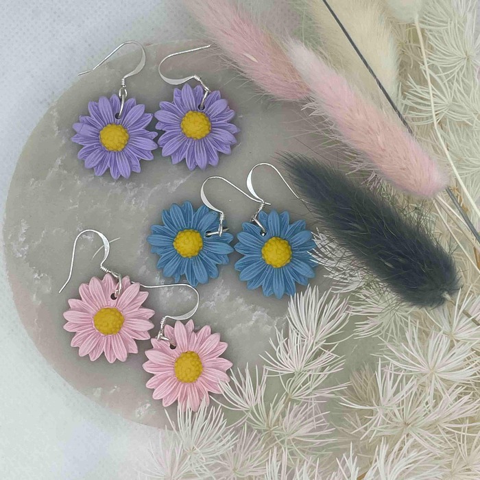 colourful daisy earrings