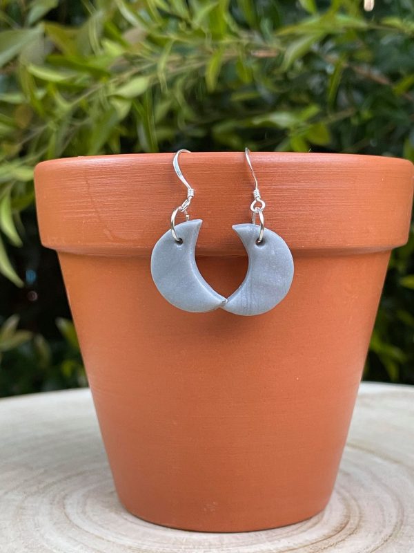 moon shaped hanging earring
