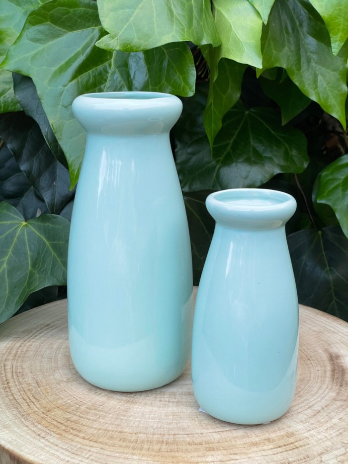 milkshake vase light blue